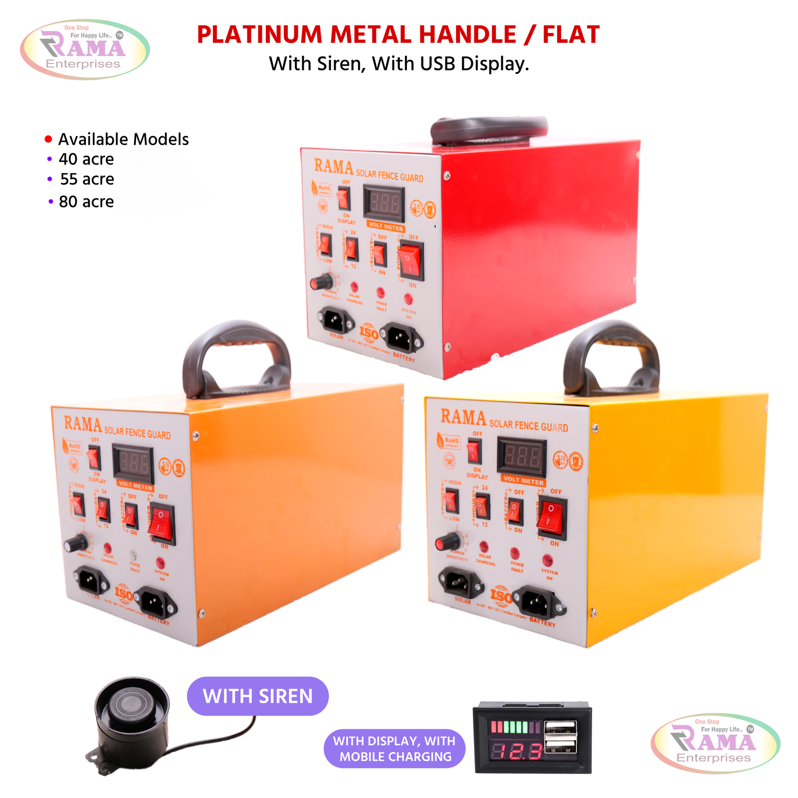 Platinum Metal Handle / Flat