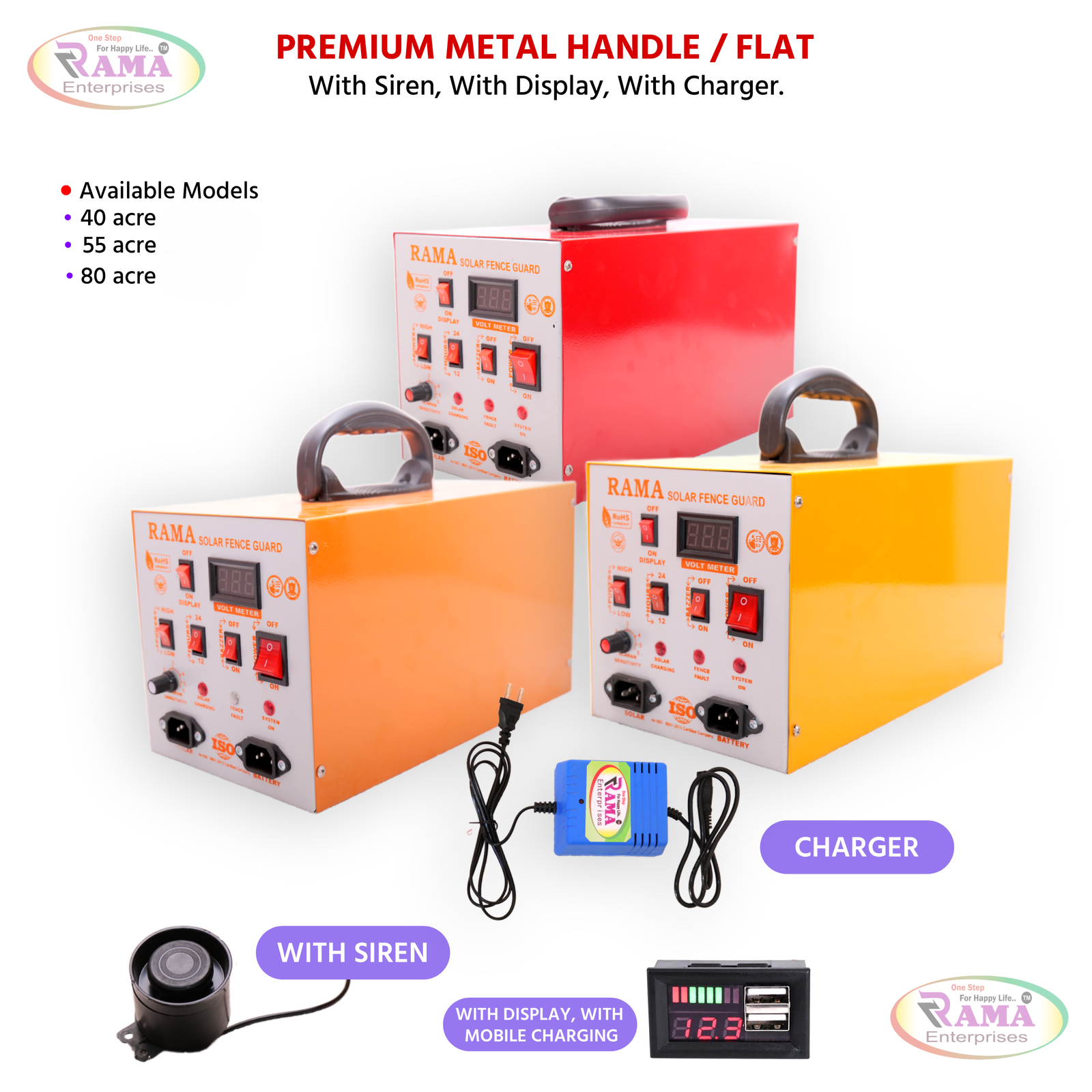 Premium Metal Handle / Flat