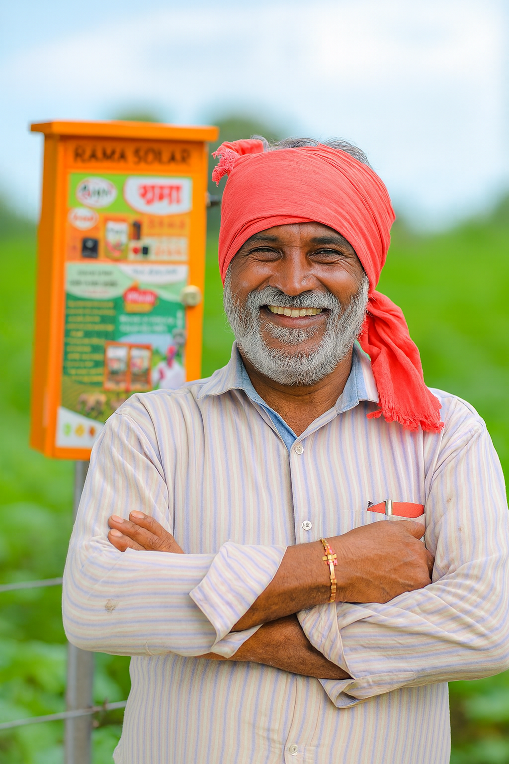 Farmers using Rama Solar Zatka Machines
