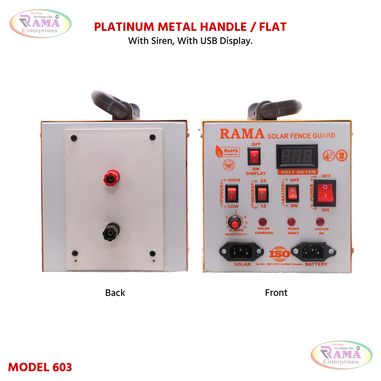 Platinum Metal Handle Flat Model 603 - 2