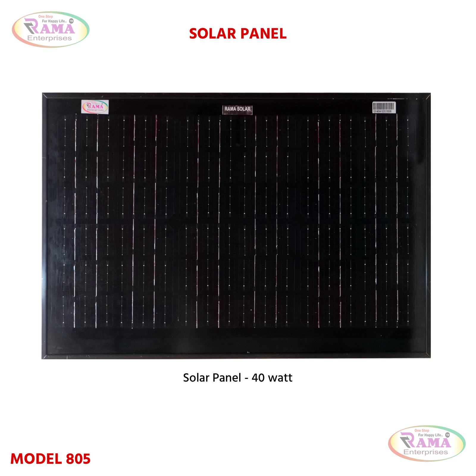 Solar Panel 40W Black